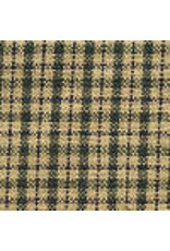 Yd. Green and Tan Mini Windowpane with Black Stripe Fabric #451