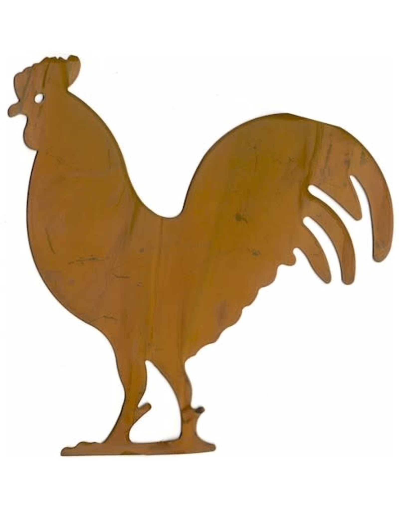 RUSTY TIN ROOSTER 8" (NO HOLE)