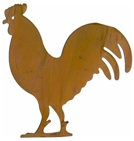 RUSTY TIN ROOSTER 8" (NO HOLE)