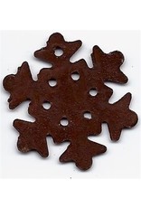 RUSTY TIN SNOWFLAKE  (WITH HOLE) 1"