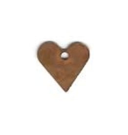 RUSTY TIN HEART 1/2" (WITH HOLE) PACKAGED 12