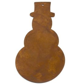 RUSTY TIN SNOWMAN 4 1/2"  (NO HOLE) PACKAGED 12