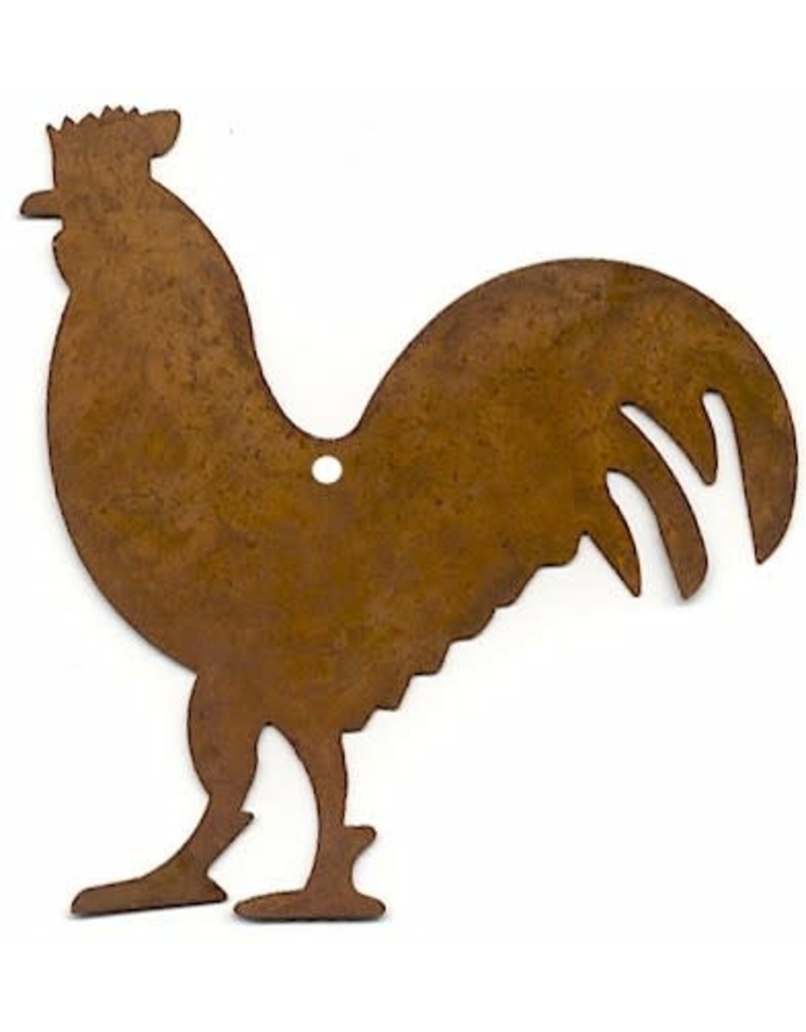 RUSTY TIN ROOSTER 3 5/8" (WITH HOLE)