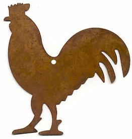 RUSTY TIN ROOSTER 3 5/8" (WITH HOLE)