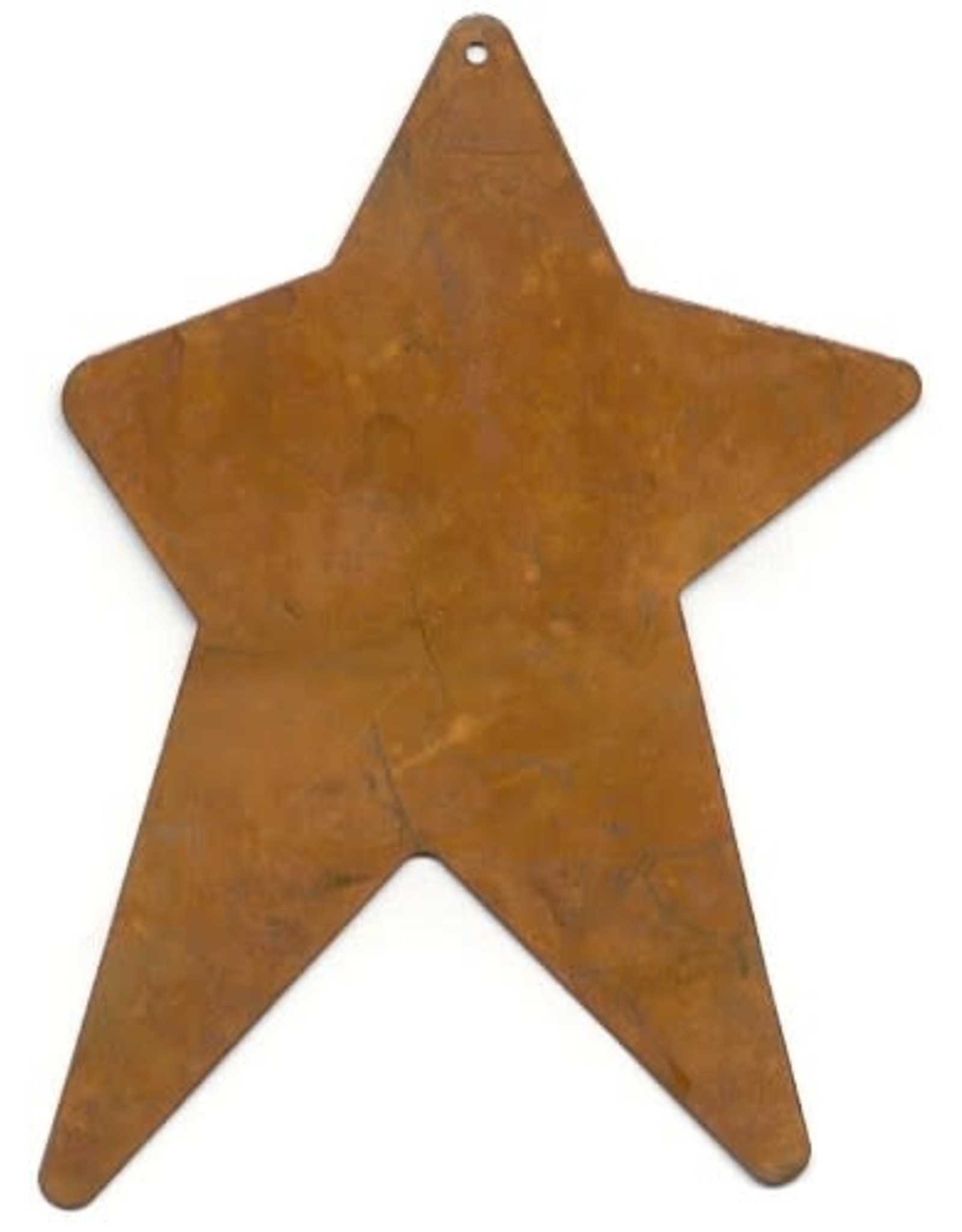 RUSTY TIN STAR 3 1/4" X 5" (WITH HOLE) PACKAGED 12