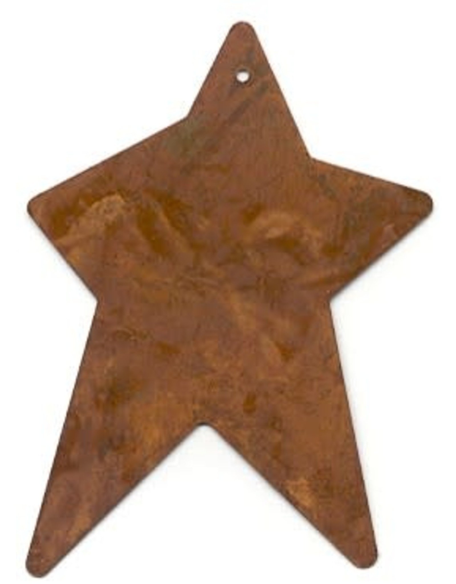 RUSTY TIN STAR 2 1/2" X 3 3/4" (WITH HOLE) PACKAGED 12