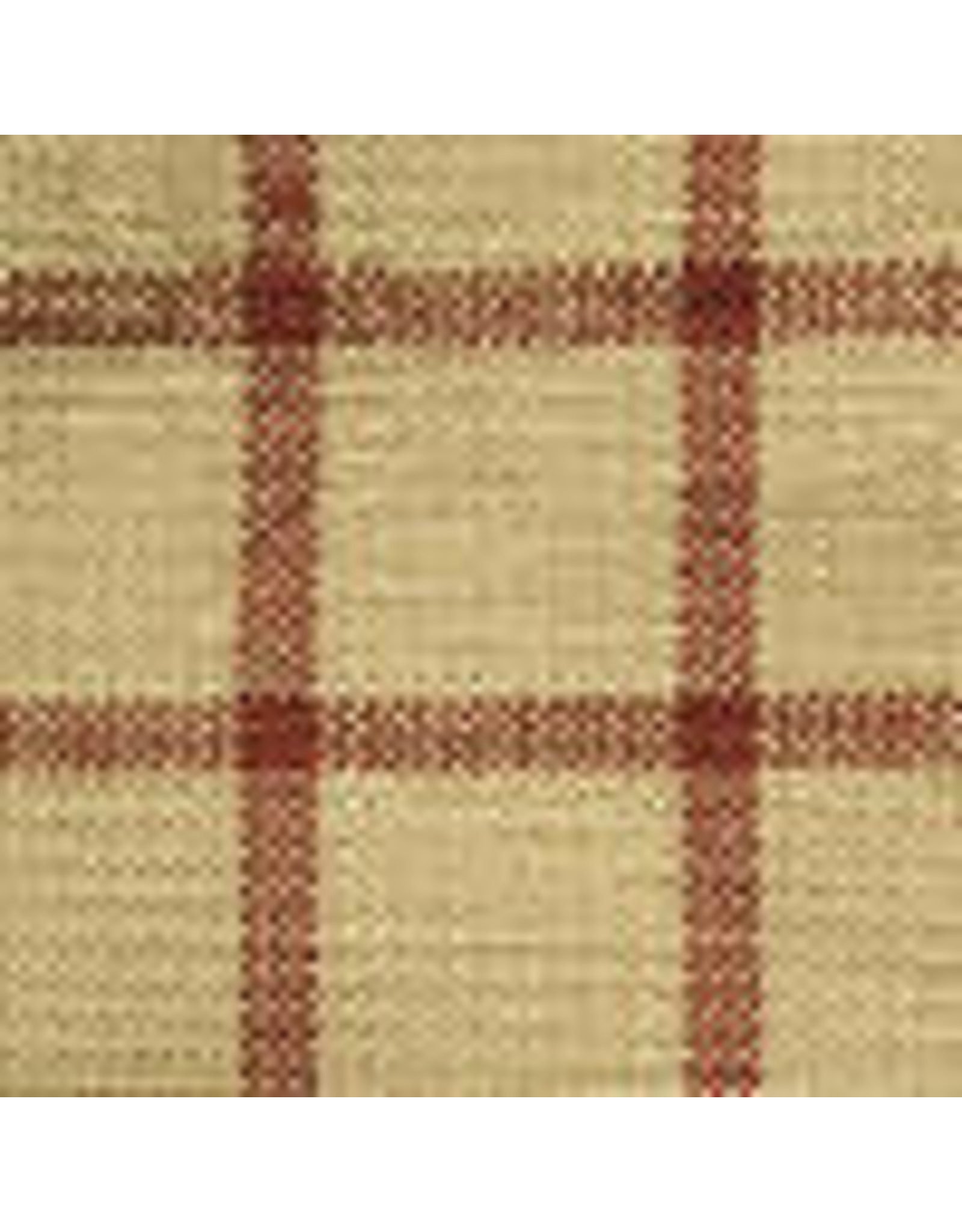 Yd. Red and Tan Window Pane Fabric #30