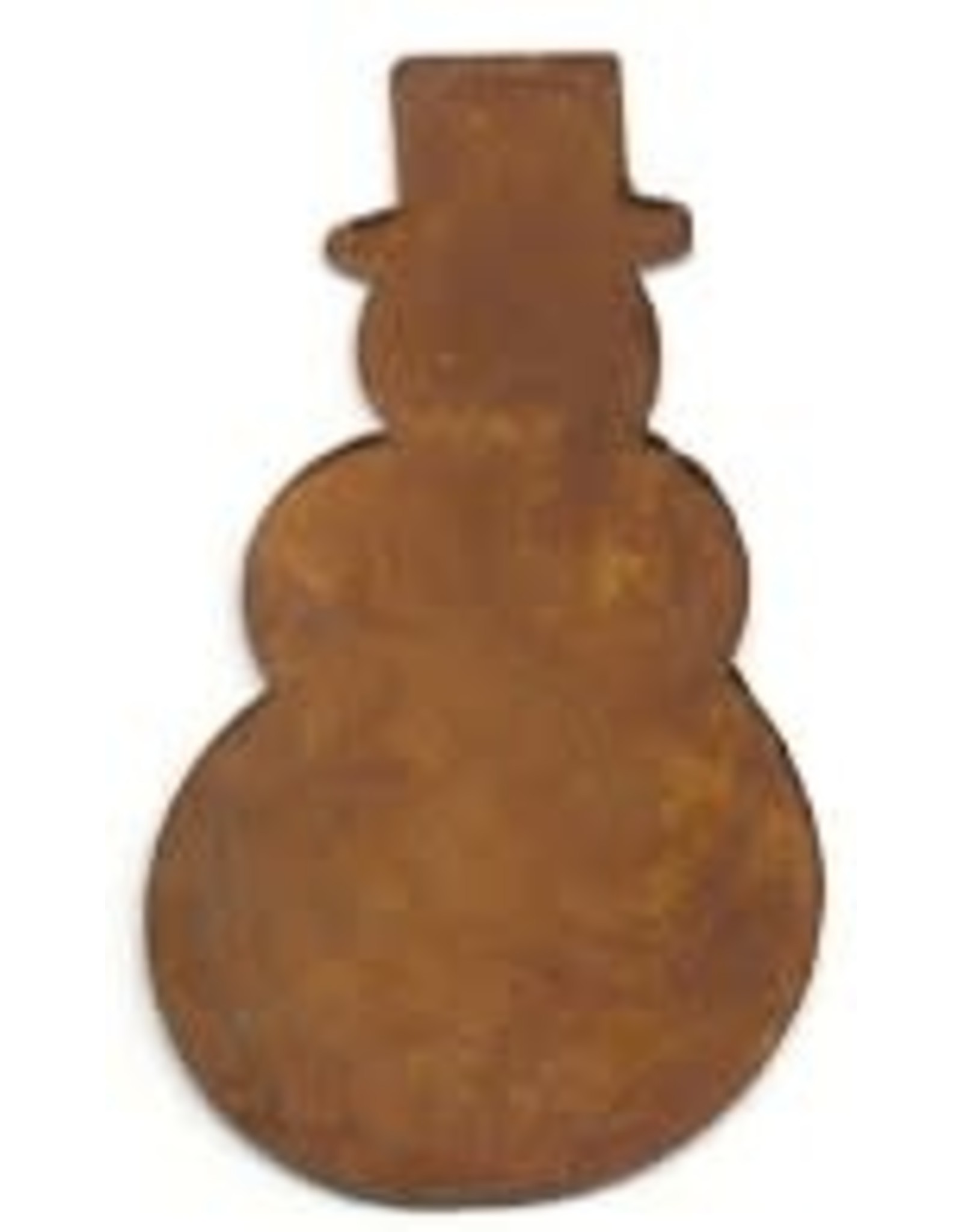 RUSTY TIN SNOWMAN 1 1/2" (WITH HOLE) PACKAGED 12