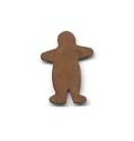 RUSTY TIN GINGERBREAD MAN 3/4" (NO HOLE) PACKAGED 12