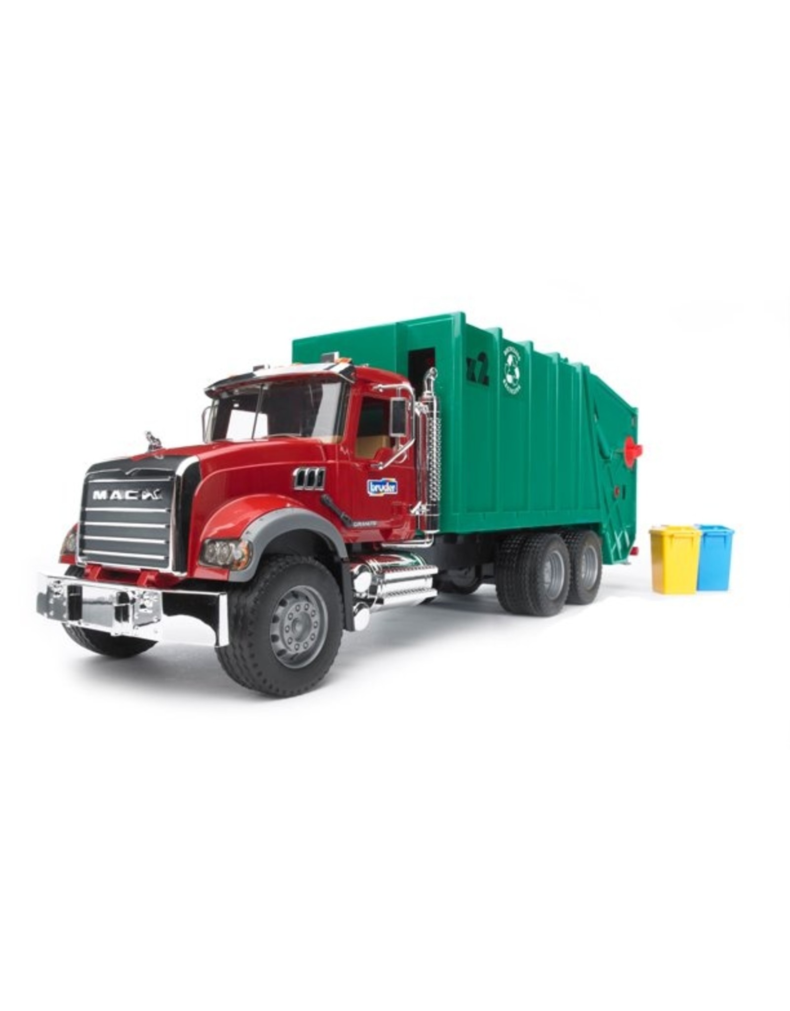 BRUDER Mack Granite Garbage Truck Ruby Red / Green 02812