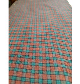 Yd.  Burgundy and Teal Small Check Fabric #3314