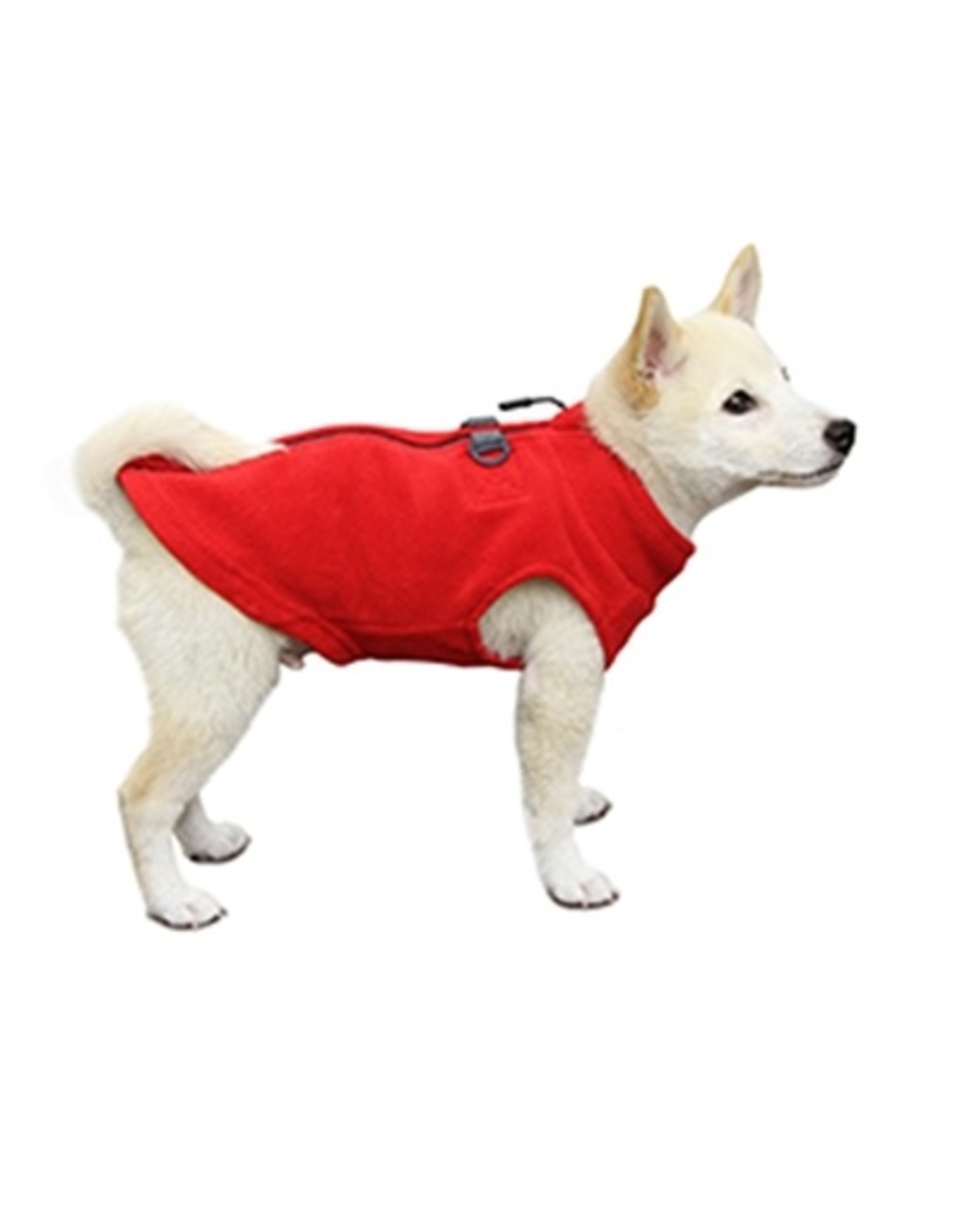 ZIP UP FLEECE VEST RED-S