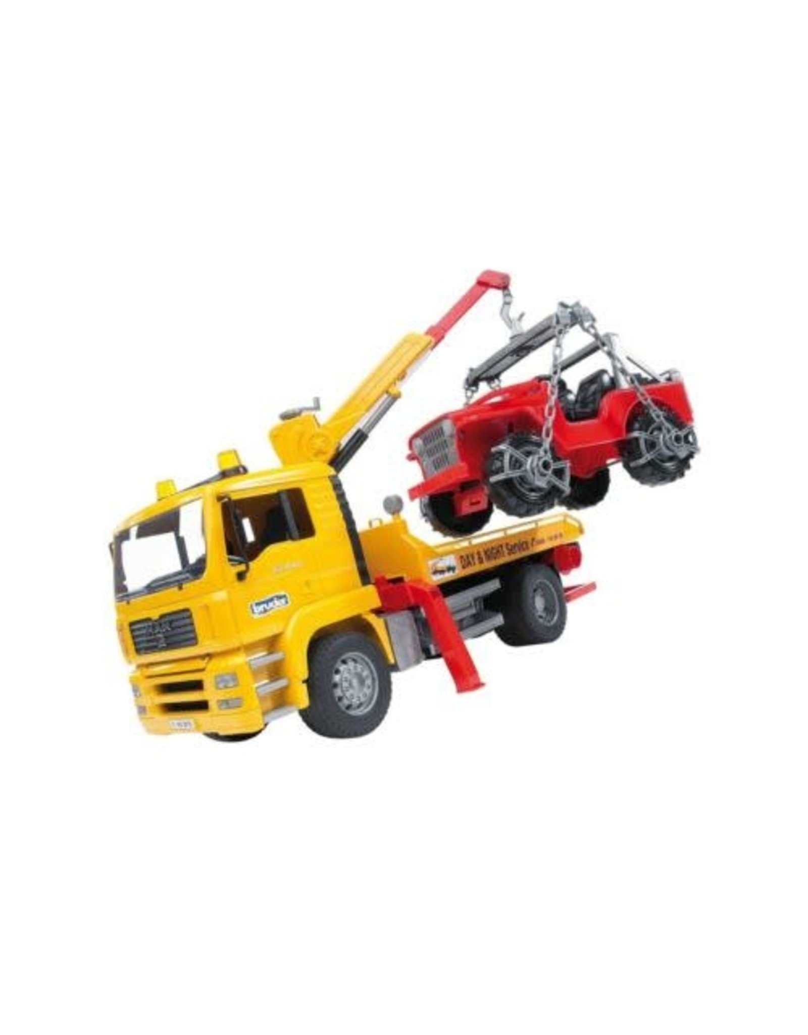 Bruder Man TGA Tow Truck with Cross Country Vehicle - Gartland Supply &  Country Store