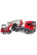 BRUDER  MAN TGS TRUCK W/ROLL-OFF CONTAINER