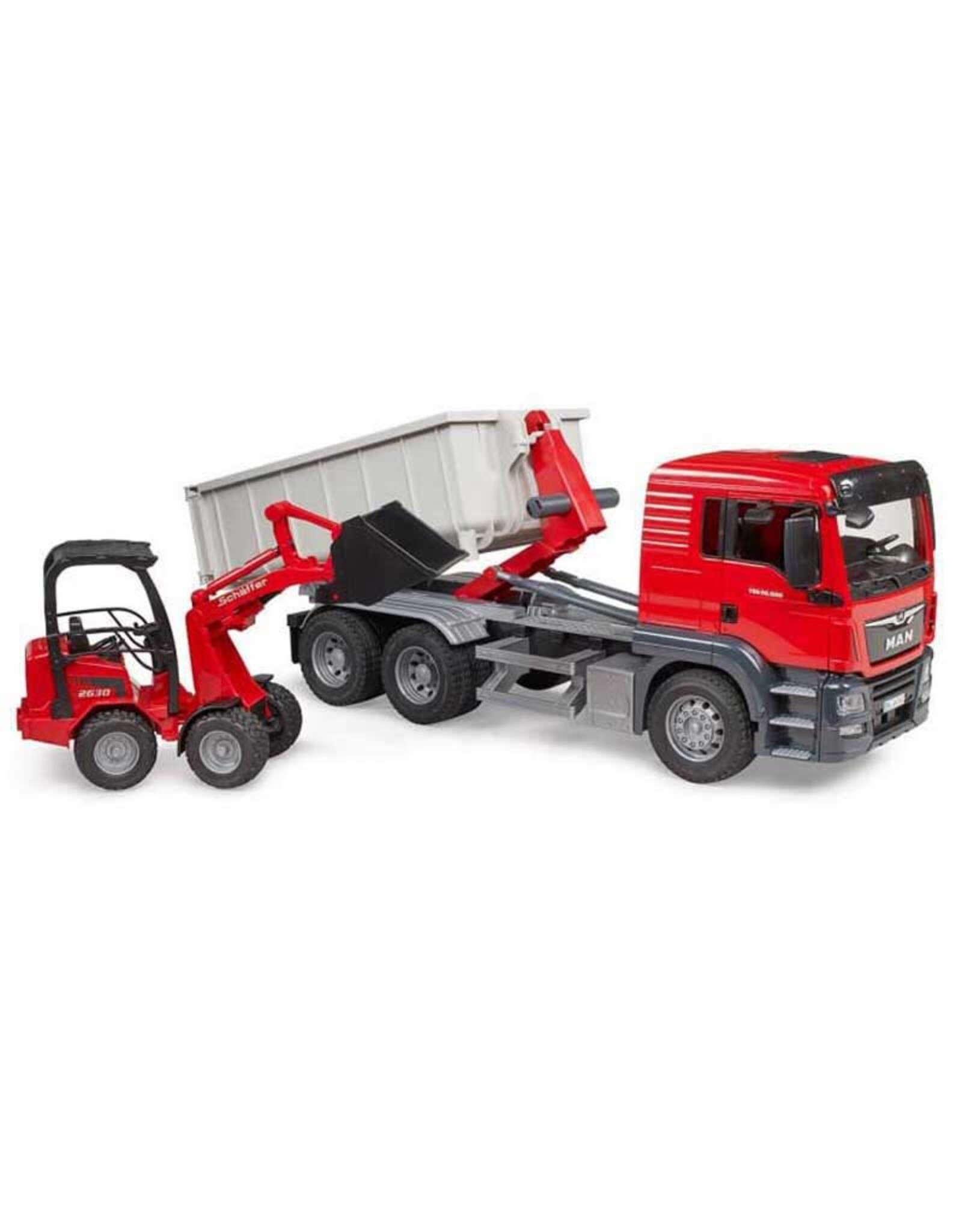 BRUDER  MAN TGS TRUCK W/ROLL-OFF CONTAINER