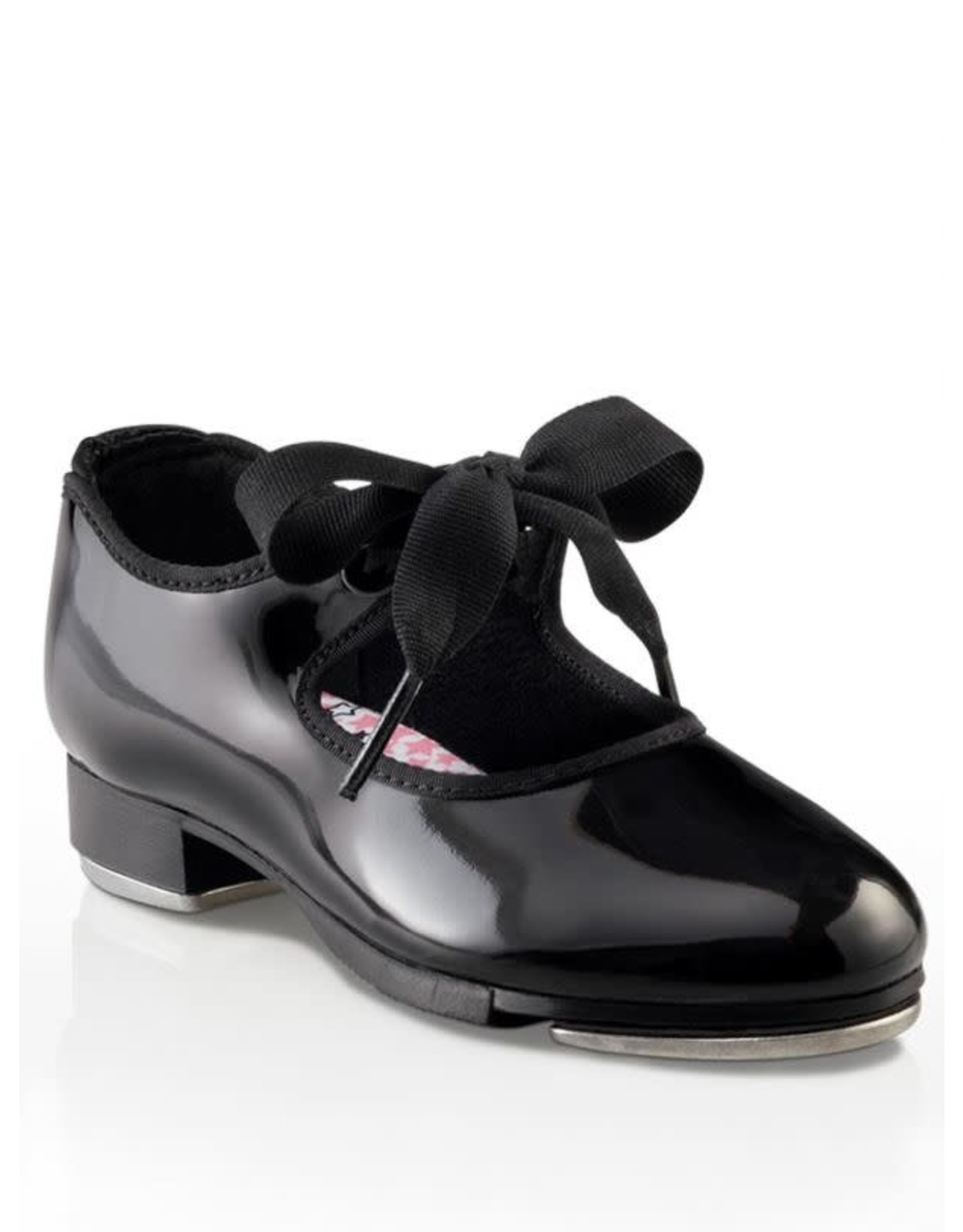 black patent leather tap shoes