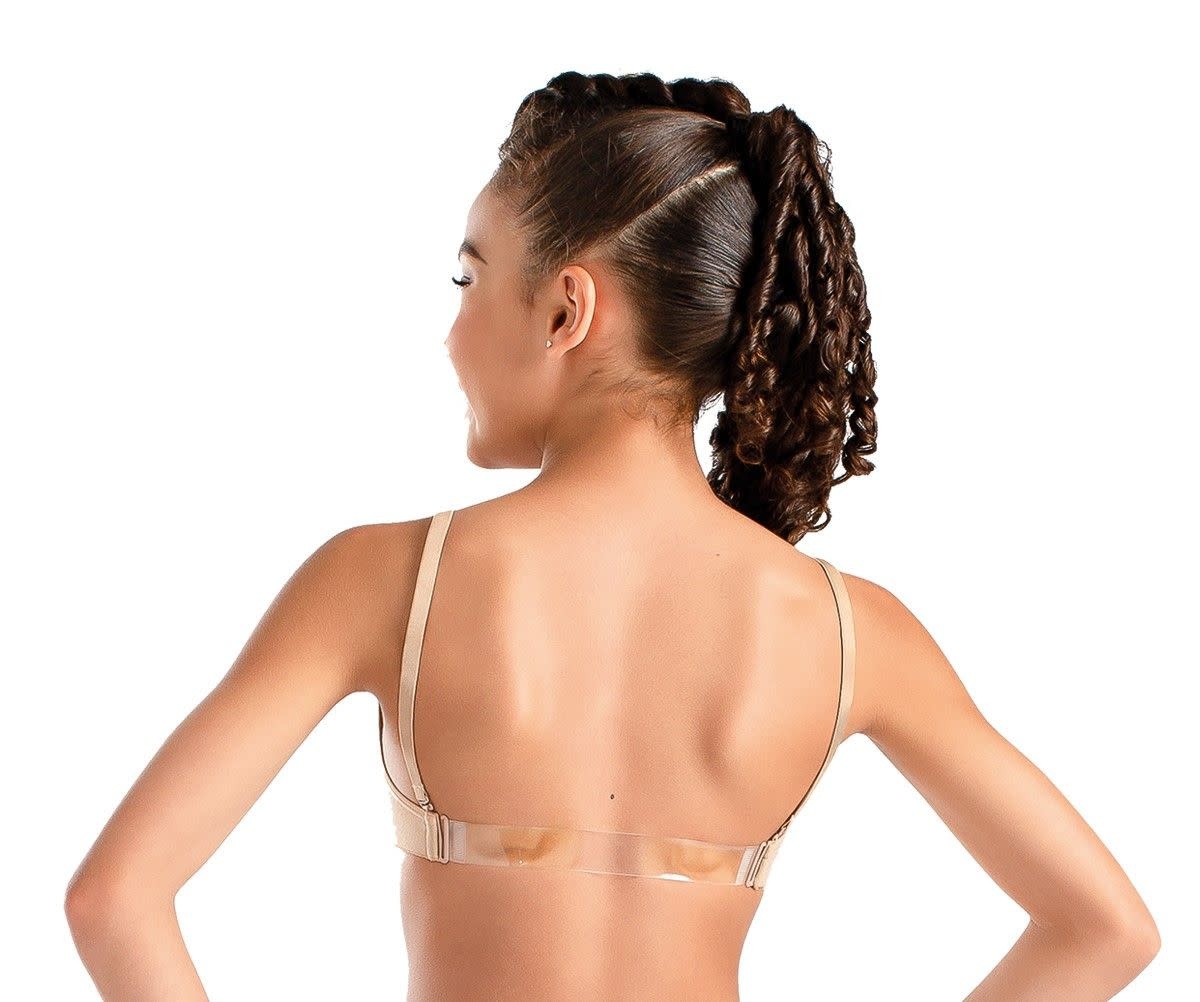 8B11 Seamless Dance Bra with Clear Back Straps - Nude Color