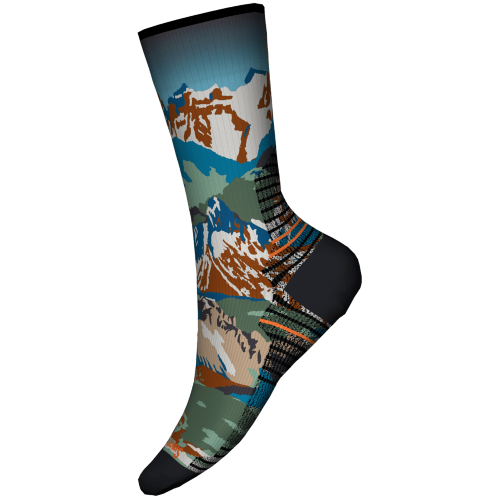 SMARTWOOL SMARTWOOL MENS HIKE LIGHT CUSHION ALPINE TRAIL PRINT CREW SOCKS 24