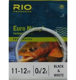 RIO Euro Nymph Leader w/Tippet Ring - Black/White Sighter