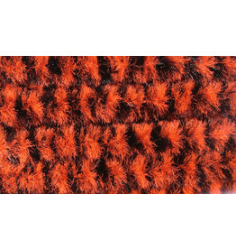 Hareline Variegated Medium Chenille - Black/Fl. Orange VC137