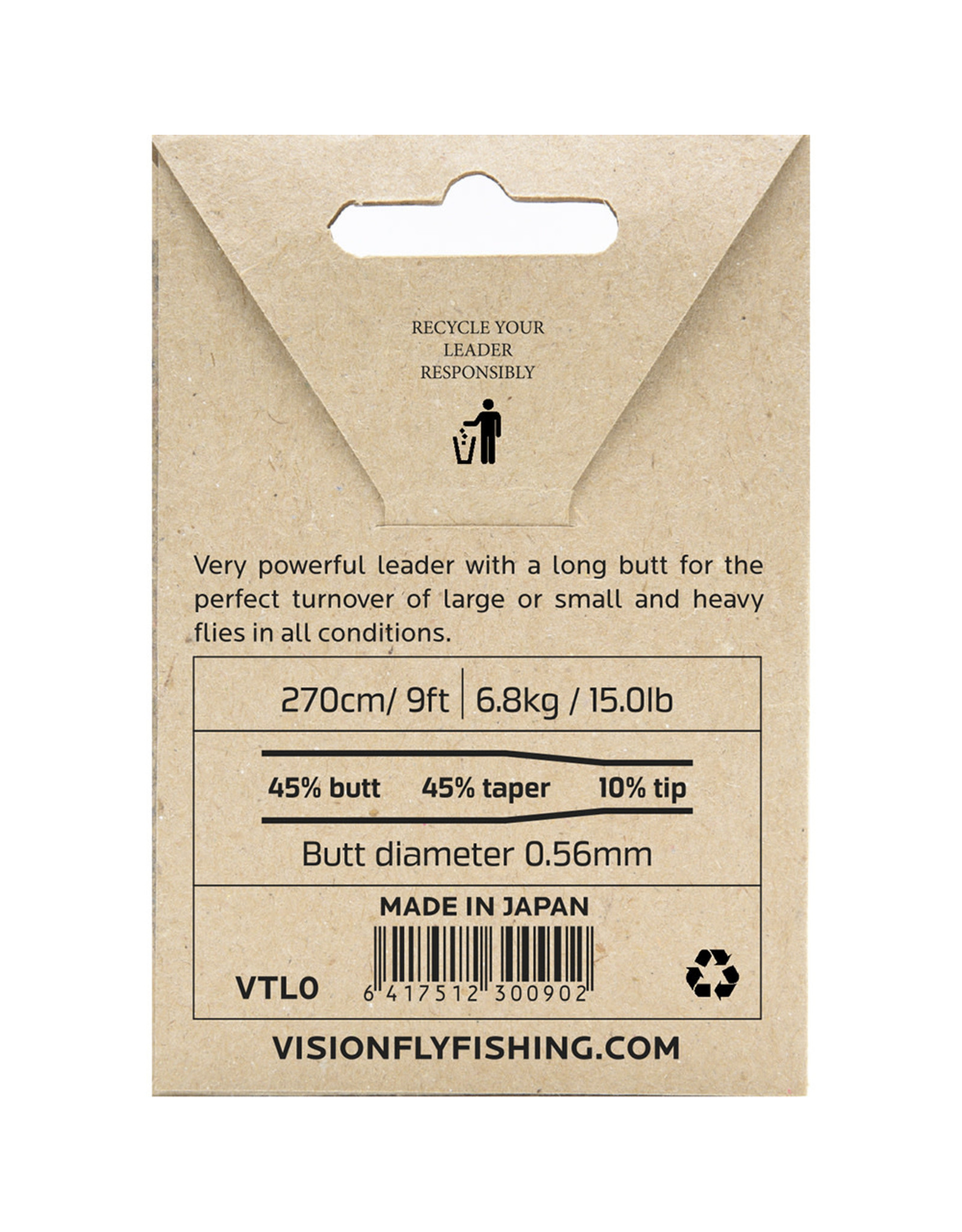 VISION FLY FISHING Trout Leader 9'