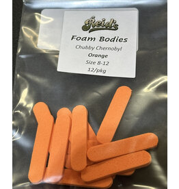 Reid's Fly Shop Reid's Foam Bodies - Chubby Chernobyl Orange Size 8-12 12/pkg