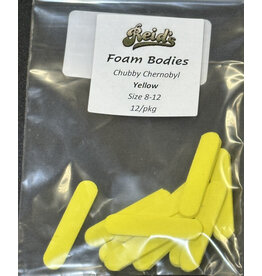 Reid's Fly Shop Reid's Foam Bodies - Chubby Chernobyl Yellow Size 8-12 12/pkg