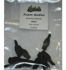 Reid's Fly Shop Reid's Foam Bodies - Boatmen/Beetle Black Size 10-14 12/pkg
