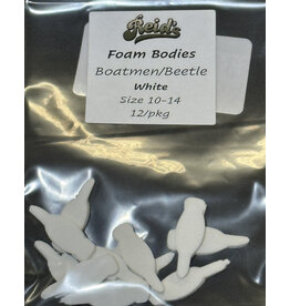 Reid's Fly Shop Reid's Foam Bodies - Boatmen/Beetle White Size 10-14 12/pkg