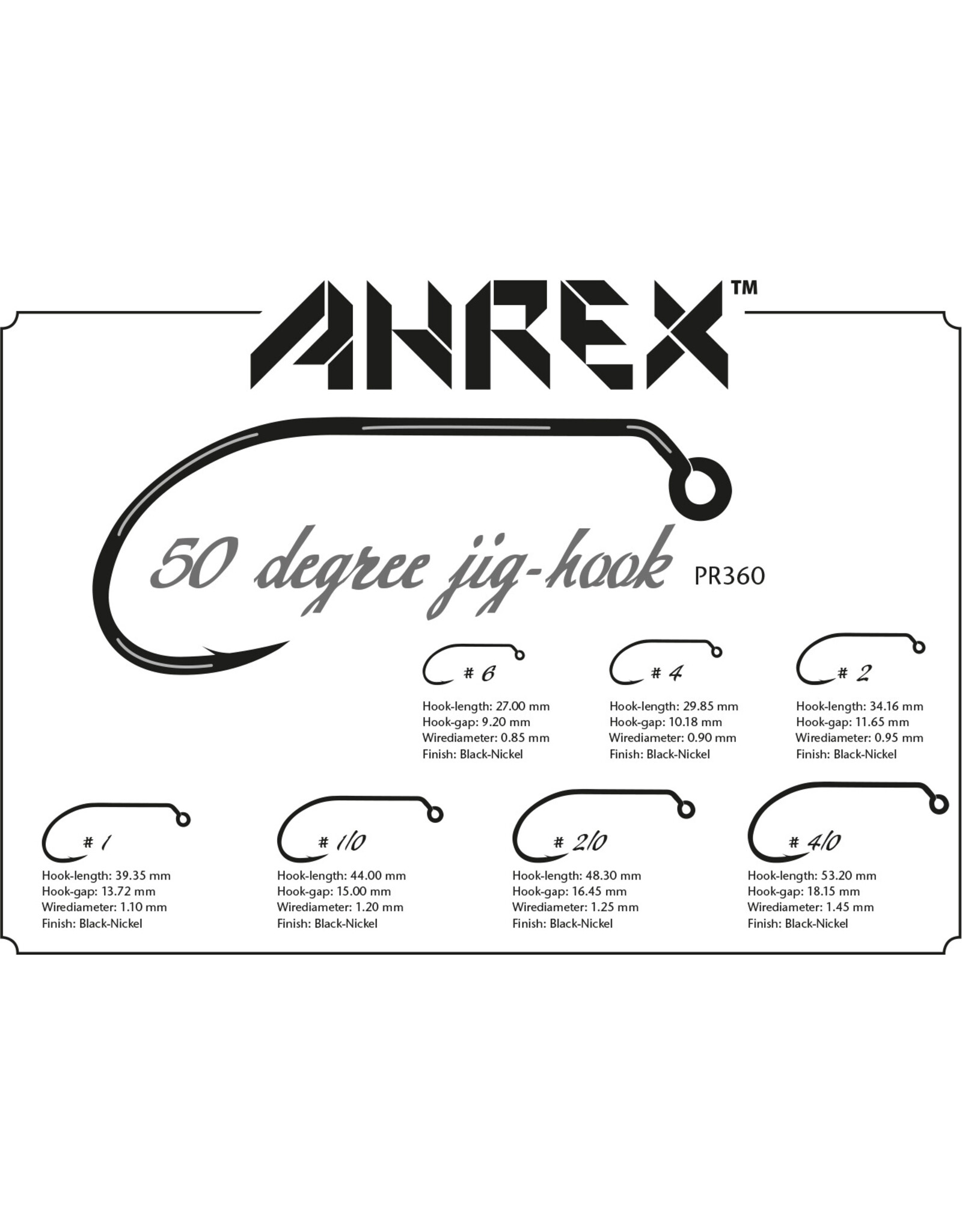 Ahrex Hooks AHREX PR360 50 Degree Jig Hook