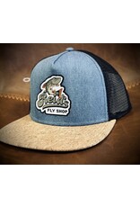 Reid's Fly Shop REID'S FLATBRIM TRUCKER CAP - DENIM & CORK