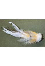 Evan's Flies DOUBLE BUFORD PIKE/MUSKY FLY 8-10" - WHITE/GINGER/GOLD