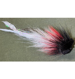 Evan's Flies DOUBLE BUFORD PIKE/MUSKY FLY 8-10" - BLACK/RED/WHITE