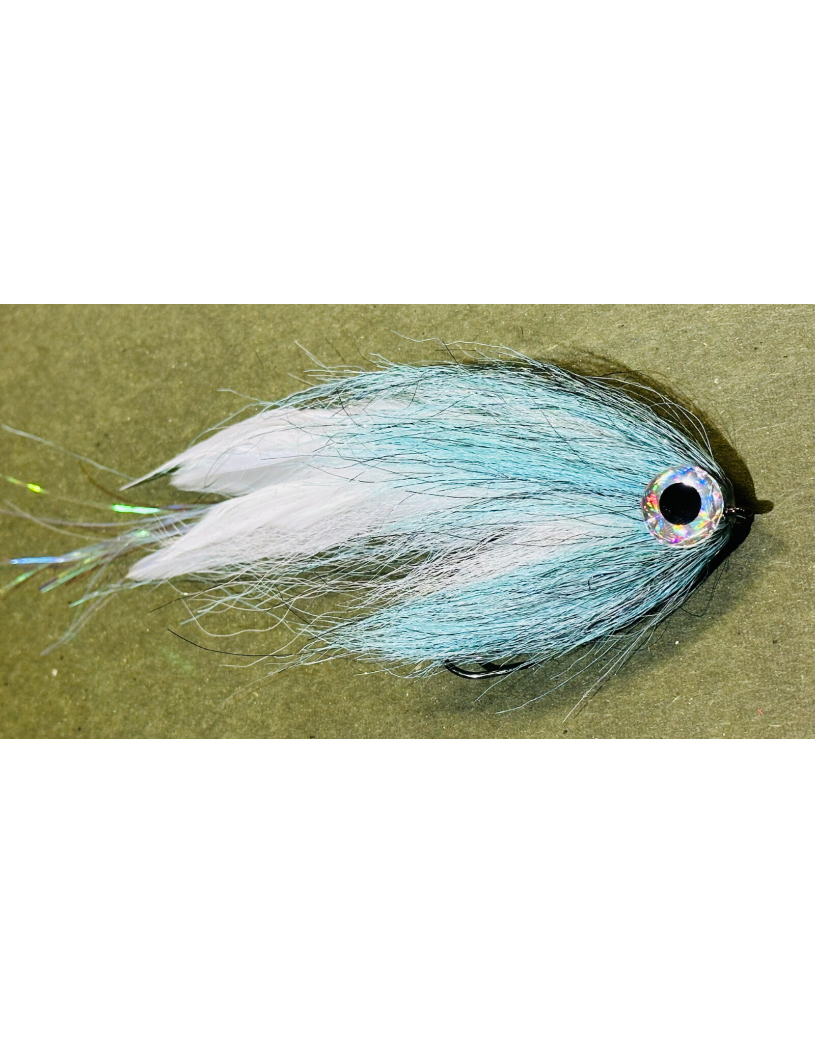 Evan's Flies SINGLE SLIDER PIKE/MUSKY FLY - BLUE/WHITE