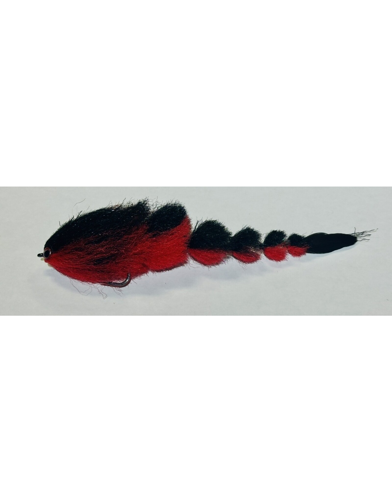GET HOOKED FLIES GAME CHANGER - BLACK OVER RED 2/0 6.5"