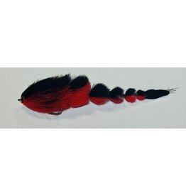 GET HOOKED FLIES GAME CHANGER - BLACK OVER RED 2/0 6.5"