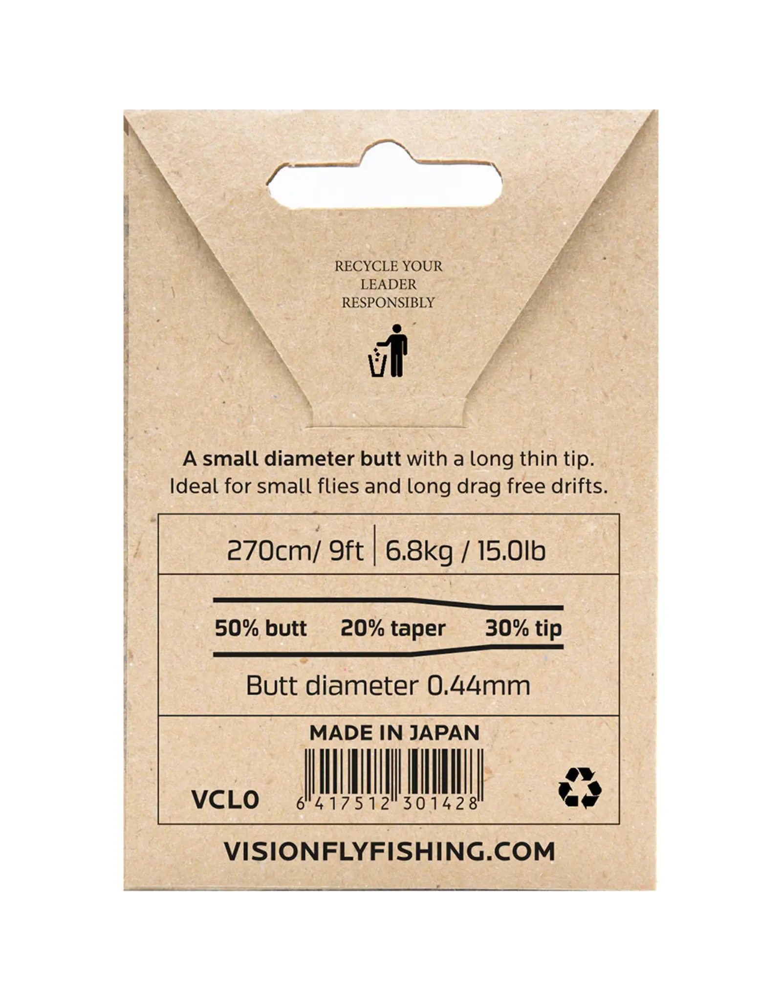 VISION FLY FISHING CLASSIC TROUT LEADER 9'