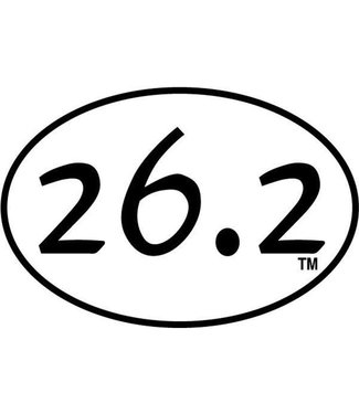 Baysix 26.2 Oval Magnet (White with Black)