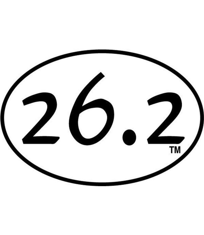 Baysix 26.2 Oval Decal (White with Black Print)