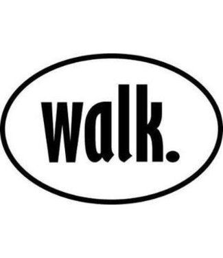 Baysix Walk Oval Decal (White with Black Print)