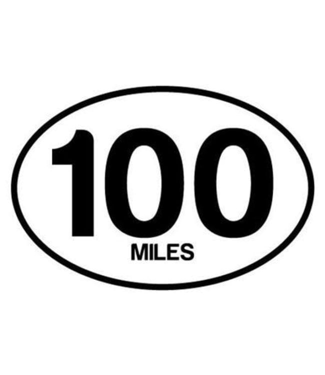 Baysix 100 Mile Oval Magnet (white with black)