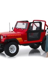 Greenlight Collectibles Terminator 1983 Jeep CJ-7 Renegade 1:18 Scale Die-Cast Vehicle with Sarah Connor Figure