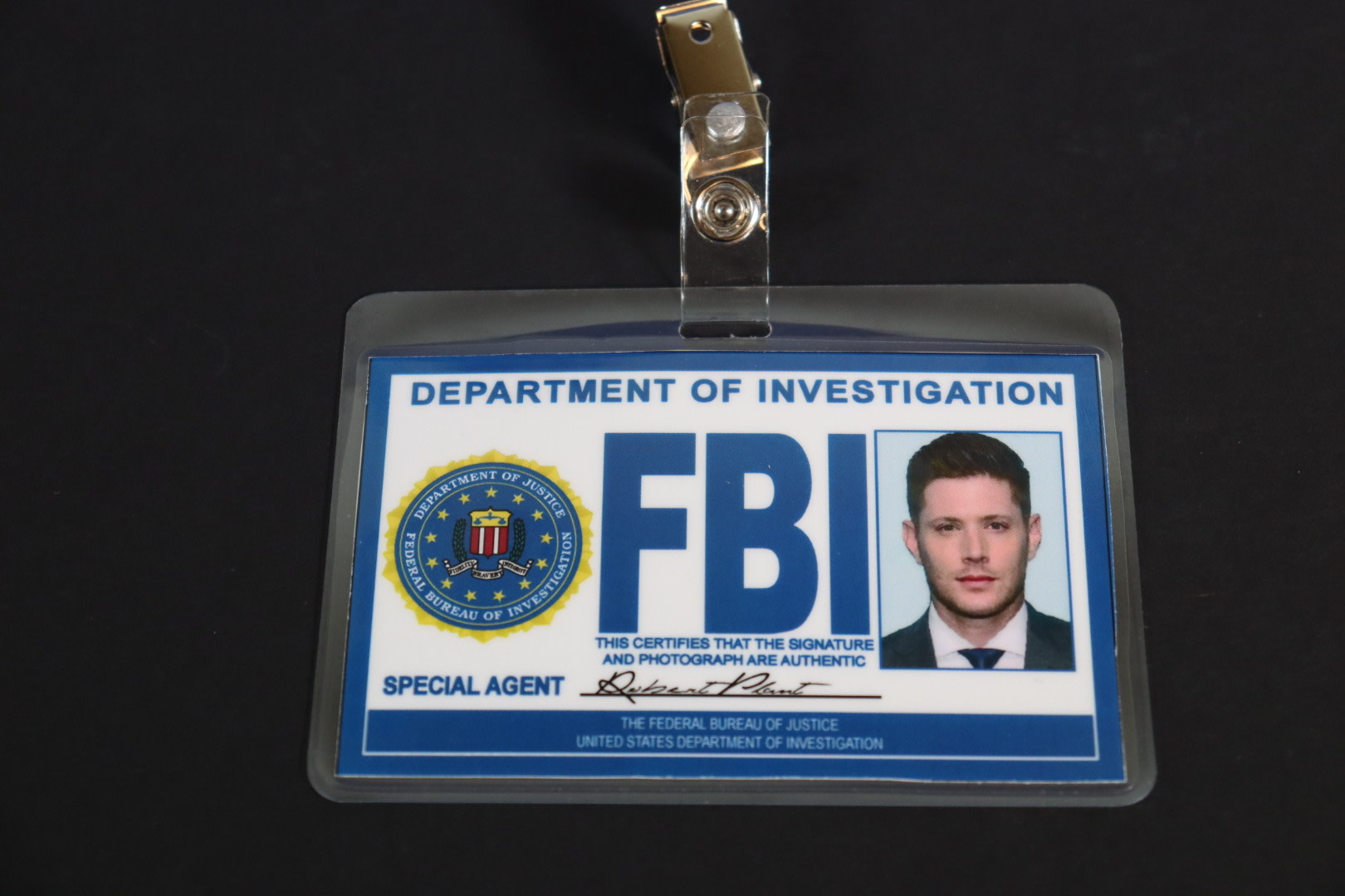 supernatural inspired fbi badge dean winchester special agent robert plant ...