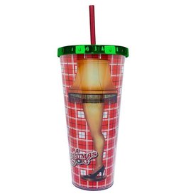 Spoontiques A Christmas Story Leg Lamp 20 oz. Foil Cup with Straw
