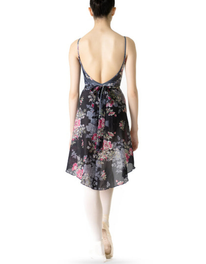 Danse de Paris Noir Rose Velvet Chiffon Wrap Skirt