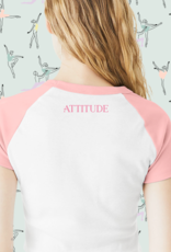 Attitude 'Ballerina' Barbie Inspired Cropped Baseball Baby Tee