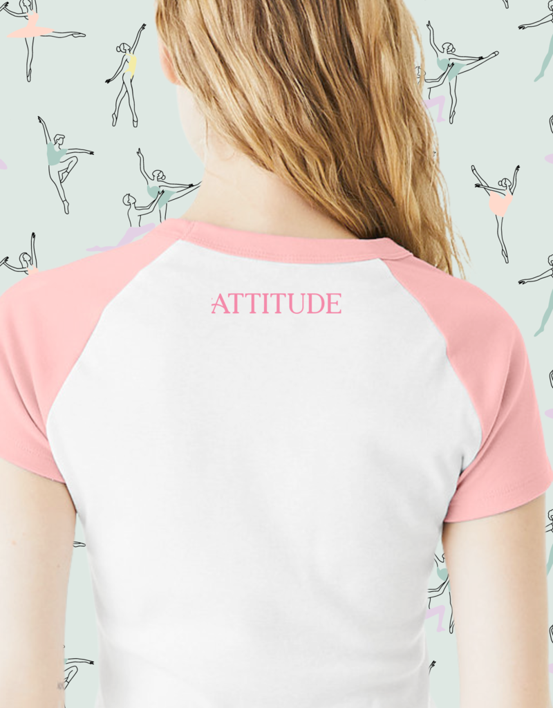 Attitude 'We never go out of style.' Cropped Baseball Tee