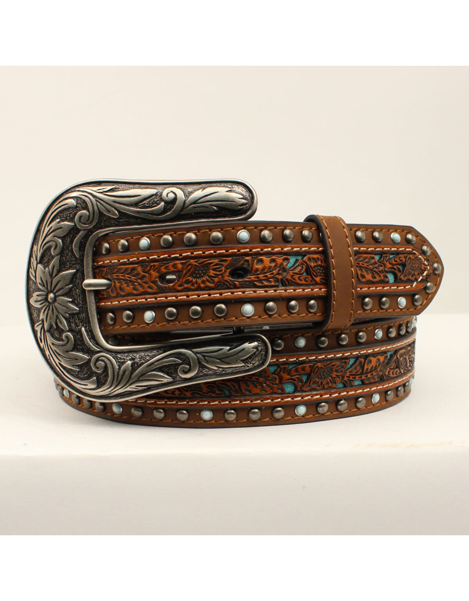 Nocona Nocona Women’s Brown Turquoise Inlay Belt N3200008021