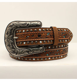 Nocona Nocona Women’s Brown Turquoise Inlay Belt N3200008021