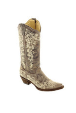 Corral Ladies  Brown Crater Bone Embroidered Western Boots A1094 "Wedding Boot"